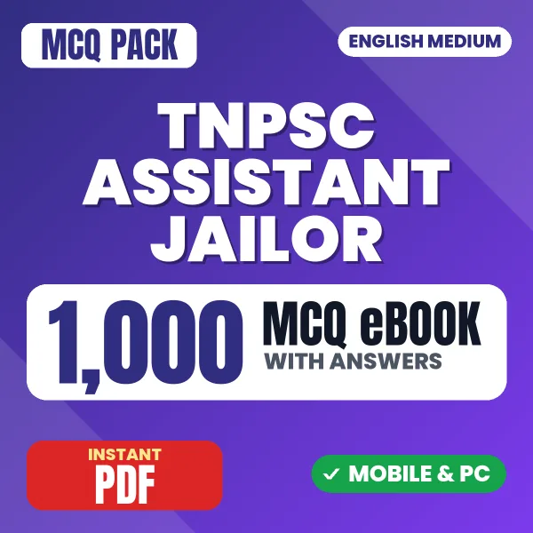 TNPSC Assistant Jailor (Paper-II) Exam – 1000 MCQ eBook with Answers | English Medium PDF Download