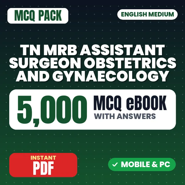 TN MRB Assistant Surgeon (Obstetrics & Gynaecology) Exam – 5000 MCQ eBook with Answers | English Medium PDF Download