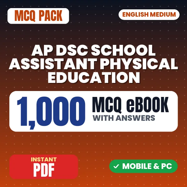 AP DSC School Assistant (Physical Education) Exam – 1000 MCQ eBook with Answers | English Medium PDF Download