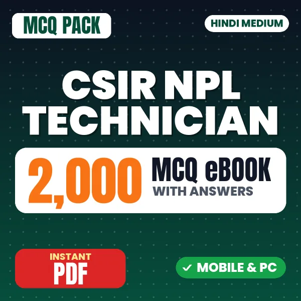 CSIR NPL Technician Exam Paper I – 2000 MCQ eBook with Answers | Hindi Medium PDF Download