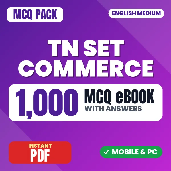 TN SET Commerce Exam – 1000 MCQ eBook with Answers | English Medium PDF Download