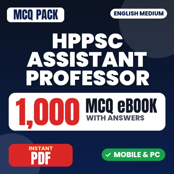 HPPSC Assistant Professor (Paper-1) Exam – 1000 MCQ eBook with Answers | English Medium PDF Download
