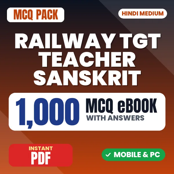 Railway TGT Teacher Sanskrit Exam – 1000 MCQ eBook with Answers | Hindi Medium PDF Download