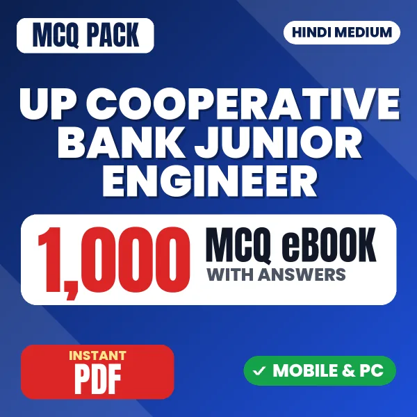 UP Cooperative Bank Junior Engineer Preliminary Exam – 1000 MCQ eBook with Answers | Hindi Medium PDF Download