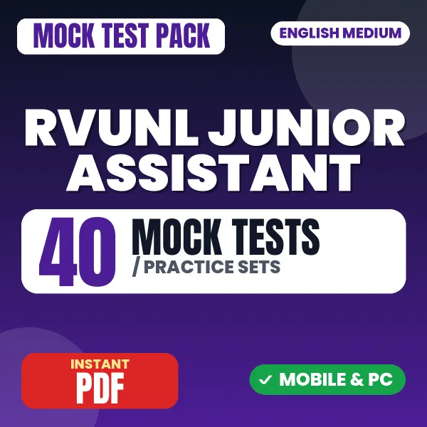 RVUNL Junior Assistant Exam – 40 Mock Tests / Practice Sets | English Medium PDF Download