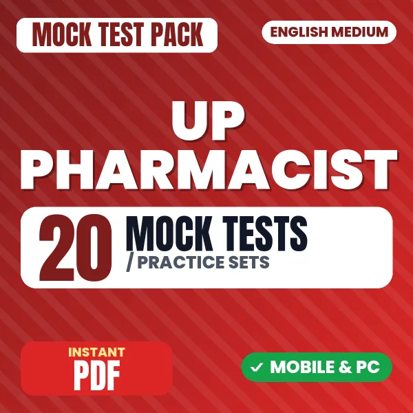 UPSSSC Homeopathic Pharmacist Exam – 20 Mock Tests / Practice Sets | English Medium PDF Download