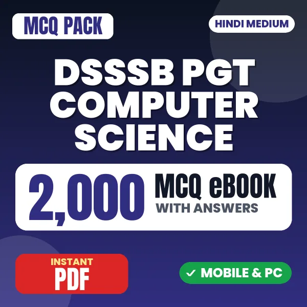 DSSSB PGT Computer Science Exam – 2000 MCQ eBook with Answers | Hindi Medium PDF Download