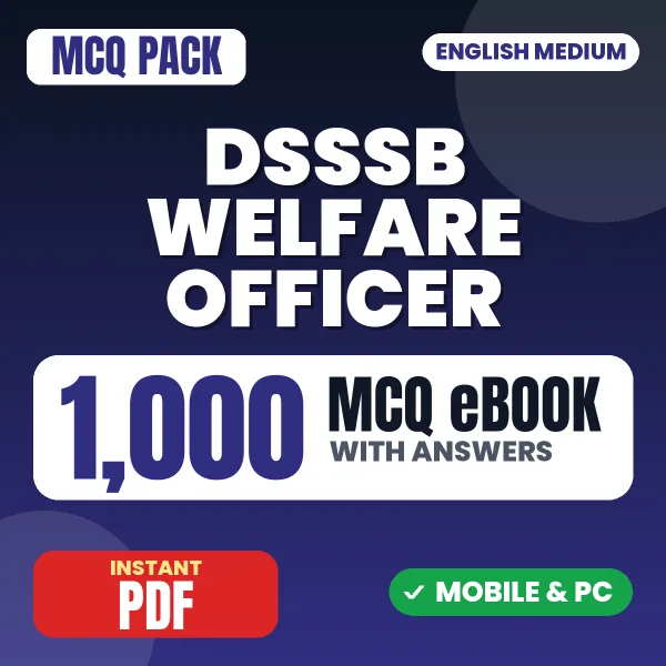 DSSSB Welfare Officer Exam (Sociology) – 1000 MCQ eBook with Answers | English Medium PDF Download