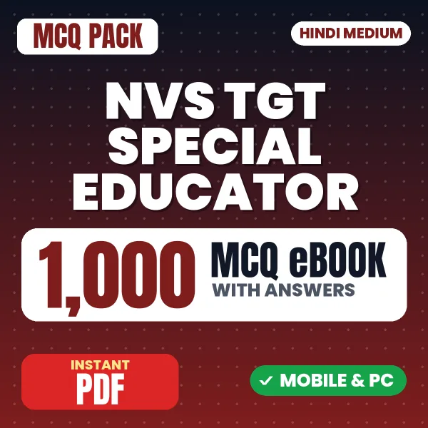 NVS TGT Special Educator Preliminary Exam Tier 1 – 1000 MCQ eBook with Answers | Hindi Medium PDF Download
