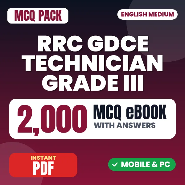 RRC GDCE Technician Grade III Exam – 2000 MCQ eBook with Answers | English Medium PDF Download