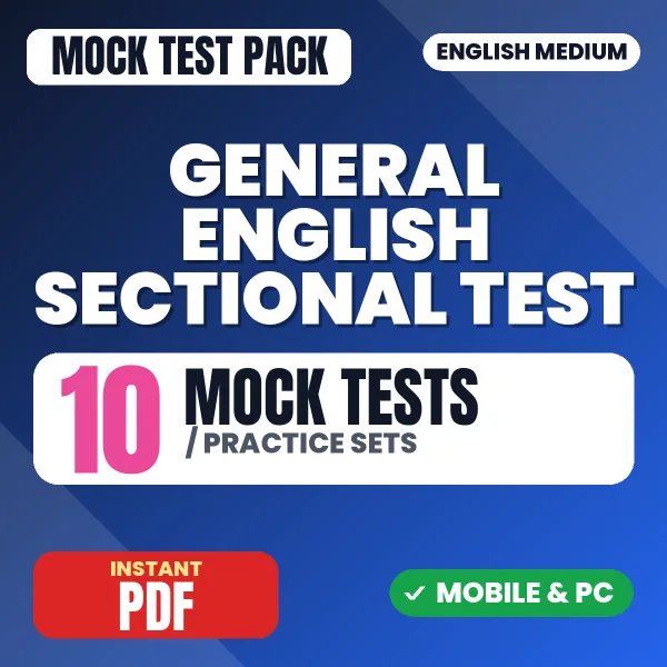 General English Sectional Paper – 10 Mock Tests / Practice Sets | English Medium PDF Download