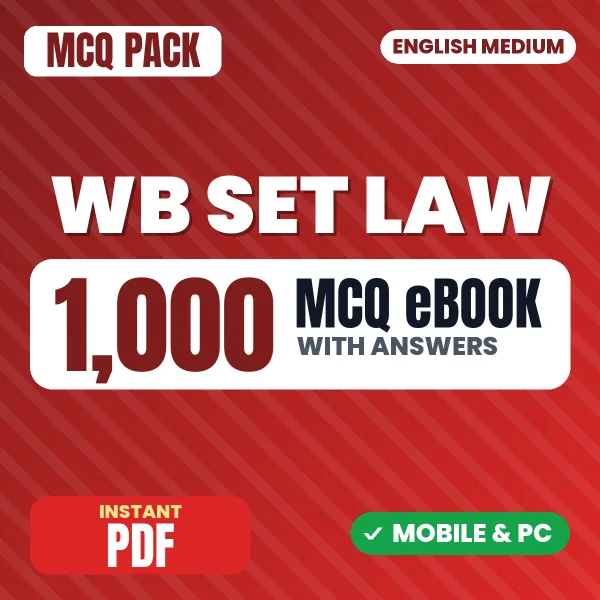 WB SET Law Exam – 1000 MCQ eBook with Answers | English Medium PDF Download