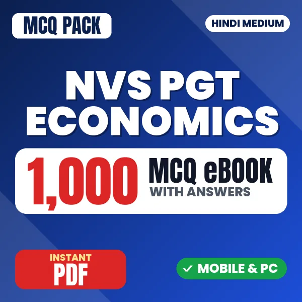 NVS PGT Economics Preliminary Exam Tier 1 – 1000 MCQ eBook with Answers | Hindi Medium PDF Download