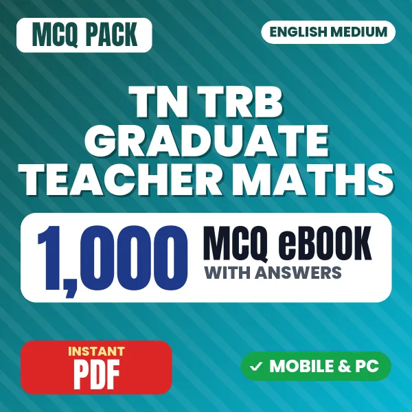 TN TRB Graduate Teacher Maths Exam – 1000 MCQ eBook with Answers | English Medium PDF Download