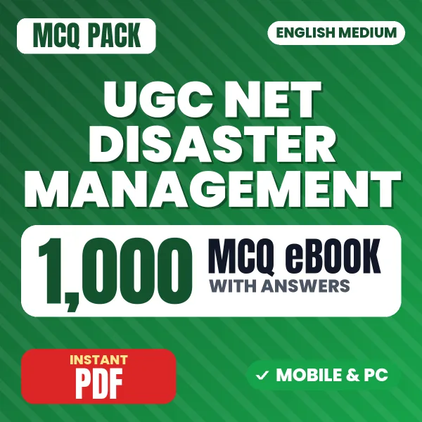 UGC NET Disaster Management Exam Paper II – 1000 MCQ eBook with Answers | English Medium PDF Download