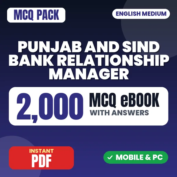 Punjab & Sind Bank Relationship Manager Exam – 2000 MCQ eBook with Answers | English Medium PDF Download