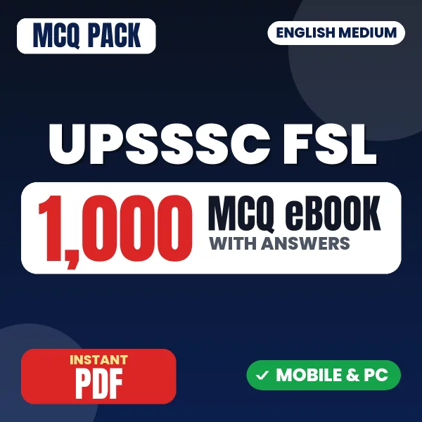 UPSSSC Forensic Science Laboratory Exam – 1000 MCQ eBook with Answers | English Medium PDF Download
