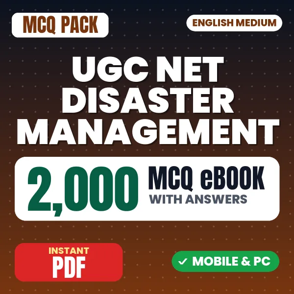 UGC NET Disaster Management Exam Paper II – 2000 MCQ eBook with Answers | English Medium PDF Download