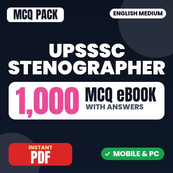 UPSSSC Stenographer Exam – 1000 MCQ eBook with Answers | English Medium PDF Download