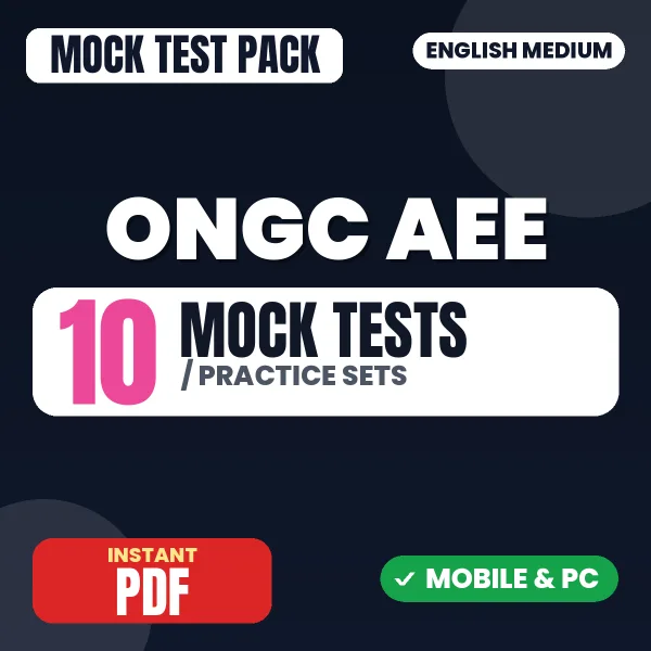 ONGC Assistant Executive Engineer (Mechanical) Exam – 10 Mock Tests / Practice Sets | English Medium PDF Download