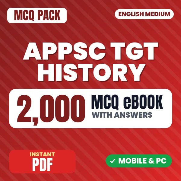 APPSC TGT History Exam Paper 2 – 2000 MCQ eBook with Answers | English Medium PDF Download