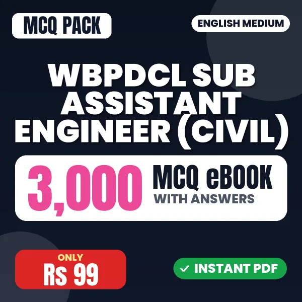 WBPDCL Sub Assistant Engineer (Civil) Exam – 3000 MCQ eBook with Answers | English Medium PDF Download