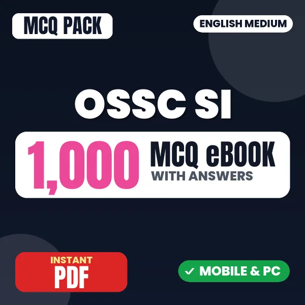 OSSC Sub Inspector (Paper-I) Exam – 1000 MCQ eBook with Answers | English Medium PDF Download