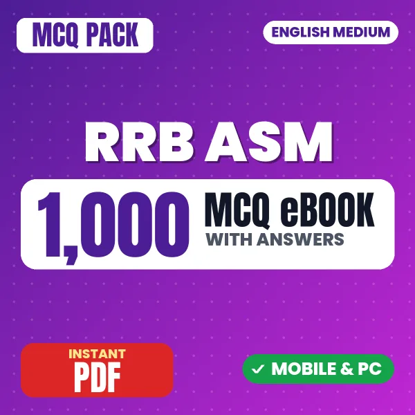 RRB Assistant Sation Master Exam CBT I – 1000 MCQ eBook with Answers | English Medium PDF Download