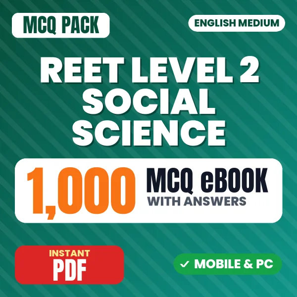 REET Social Science Level 2 Prelims Exam – 1000 MCQ eBook with Answers | English Medium PDF Download