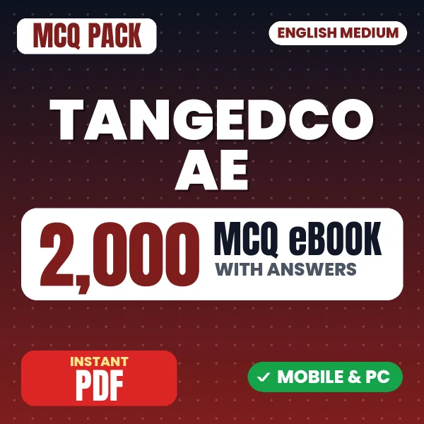 TANGEDCO AE (Electrical & electronics engineering) Exam in English – 2000 MCQ eBook with Answers | English Medium PDF Download