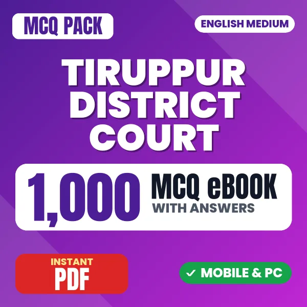 Tiruppur District Court Exam – 1000 MCQ eBook with Answers | English Medium PDF Download
