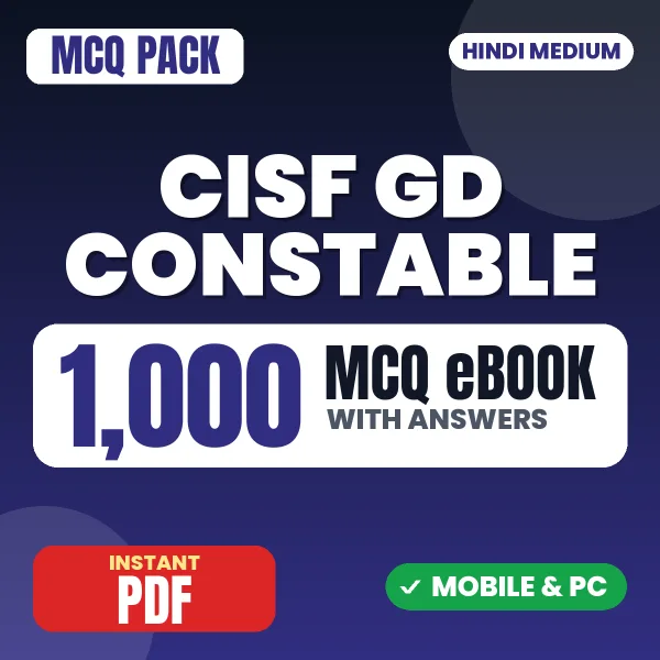 CISF GD Constable Exam – 1000 MCQ eBook with Answers | Hindi Medium PDF Download