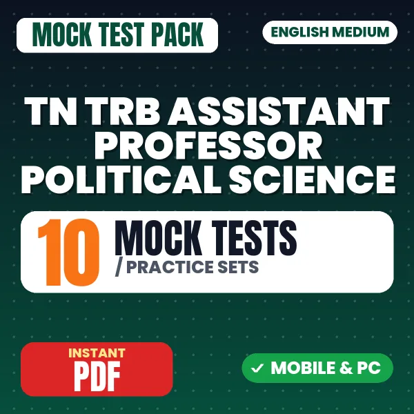 TN TRB Assistant Professor Political Science Exam Paper 1 – 10 Mock Tests / Practice Sets | English Medium PDF Download