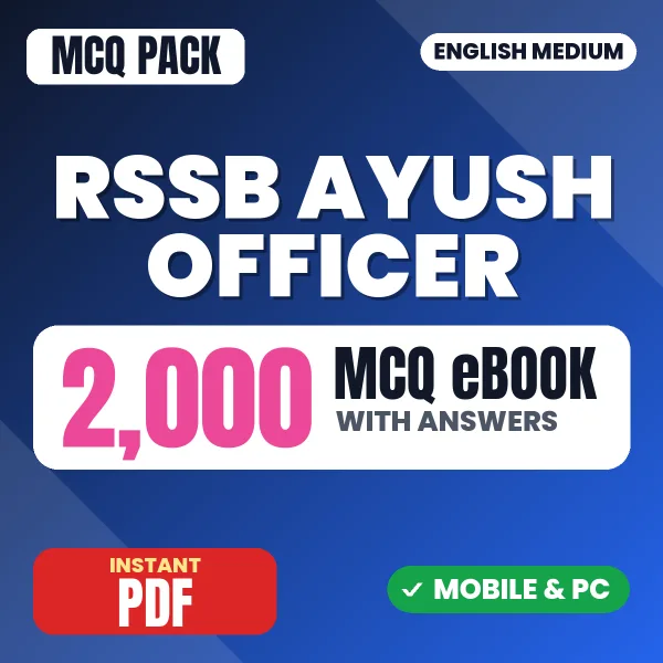 RSSB Ayush Officer Ayurvedic Exam – 2000 MCQ eBook with Answers | English Medium PDF Download