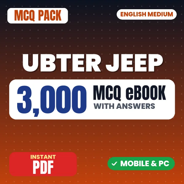 UBTER JEEP Exam – 3000 MCQ eBook with Answers | English Medium PDF Download
