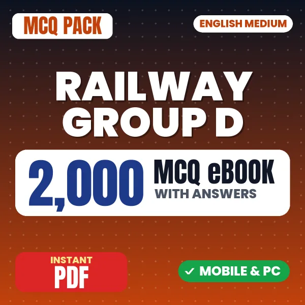 Railway Group D CBT 1 Exam – 2000 MCQ eBook with Answers | English Medium PDF Download