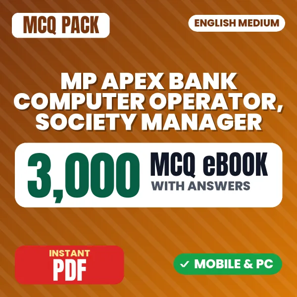 MP Apex Bank Computer Operator & Society Manager Exam – 3000 MCQ eBook with Answers | English Medium PDF Download