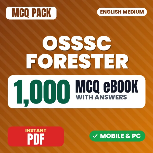 OSSSC Forester Exam – 1000 MCQ eBook with Answers | English Medium PDF Download