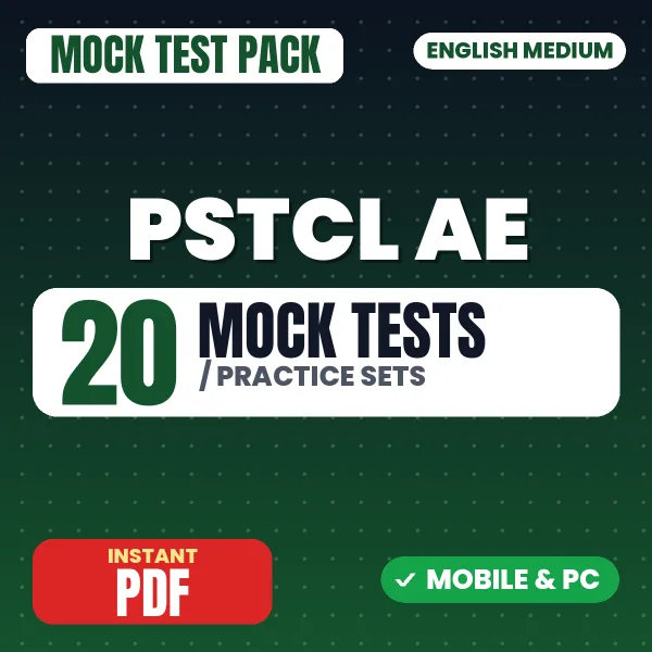 PSTCL Assistant Engineer (Electrical) Exam – 20 Mock Tests / Practice Sets | English Medium PDF Download