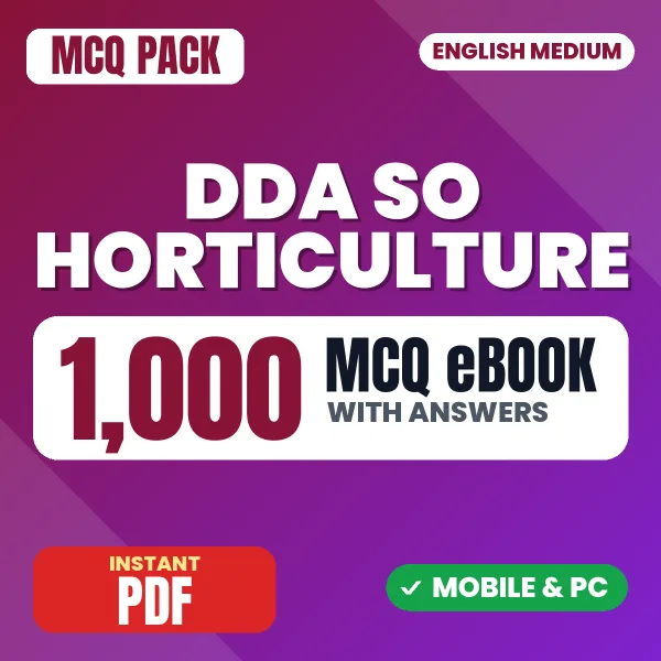 DDA SO Horticulture Exam Stage 1 – 1000 MCQ eBook with Answers | English Medium PDF Download