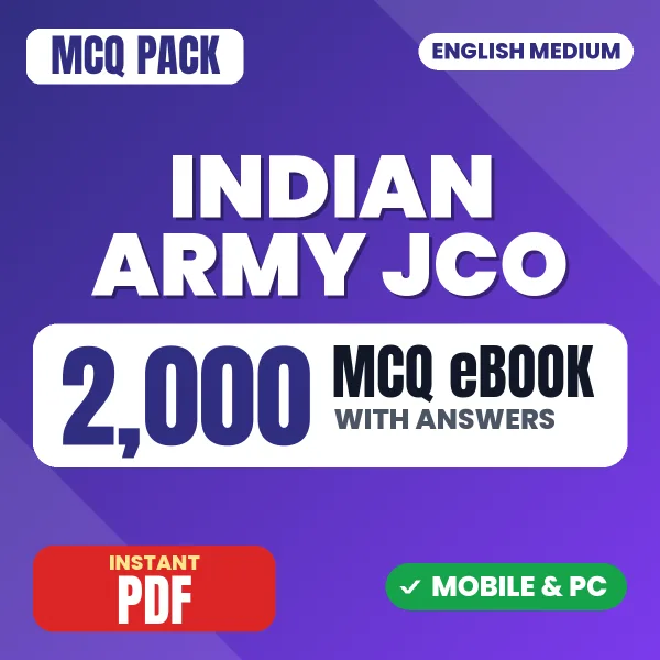 Indian Army Religious Teacher JCO Exam Paper 1 – 2000 MCQ eBook with Answers | English Medium PDF Download