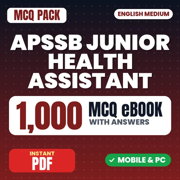 APSSB Junior Health Assistant Exam – 1000 MCQ eBook with Answers | English Medium PDF Download