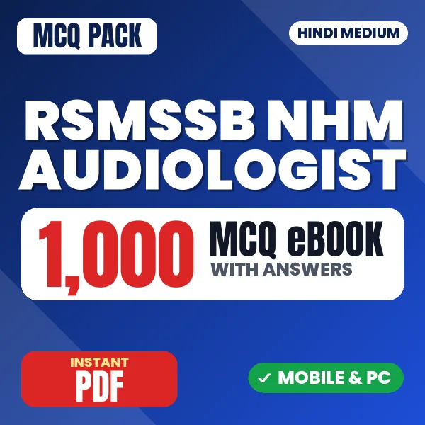 RSMSSB NHM Audiologist & Speech Therapist Exam – 1000 MCQ eBook with Answers | Hindi Medium PDF Download