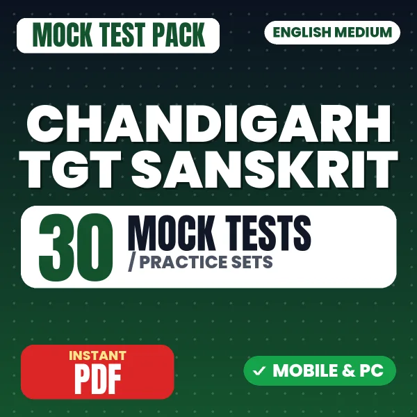 Chandigarh TGT Sanskrit Exam – 30 Mock Tests / Practice Sets | English Medium PDF Download