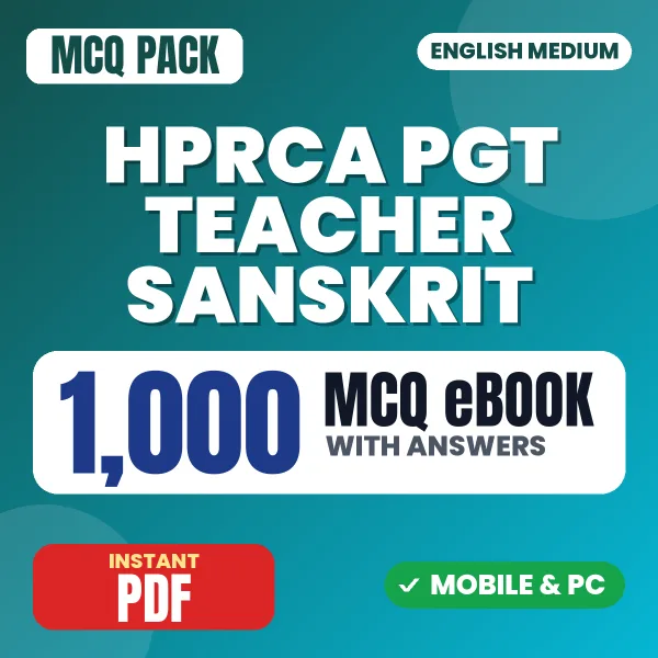 HPRCA PGT Teacher (Sanskrit) Exam – 1000 MCQ eBook with Answers | English Medium PDF Download