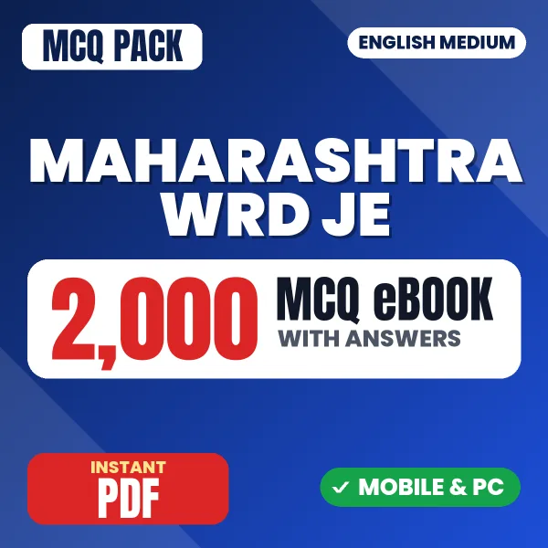 Maharashtra WRD JE Exam (Civil Engineering) – 2000 MCQ eBook with Answers | English Medium PDF Download