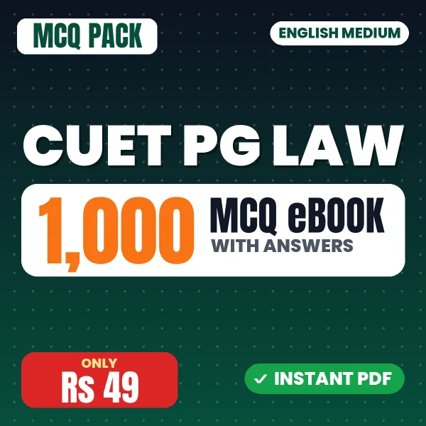 CUET PG Law Exam – 1000 MCQ eBook with Answers | English Medium PDF Download