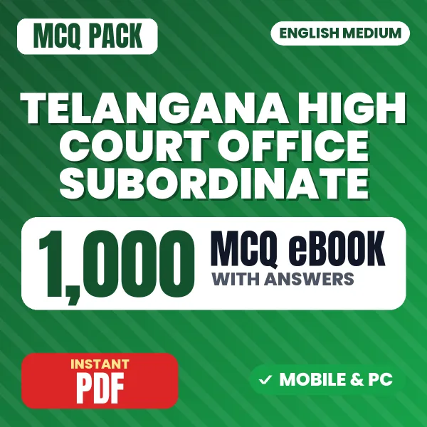 Telangana High Court Office Subordinate Exam – 1000 MCQ eBook with Answers | English Medium PDF Download