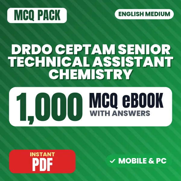DRDO CEPTAM Senior Technical Assistant (Chemistry) Exam Tier 1 – 1000 MCQ eBook with Answers | English Medium PDF Download
