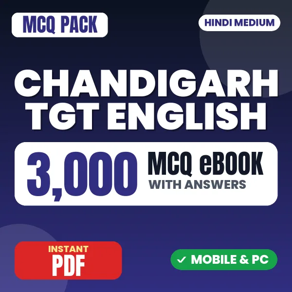 Chandigarh TGT English Exam – 3000 MCQ eBook with Answers | Hindi Medium PDF Download